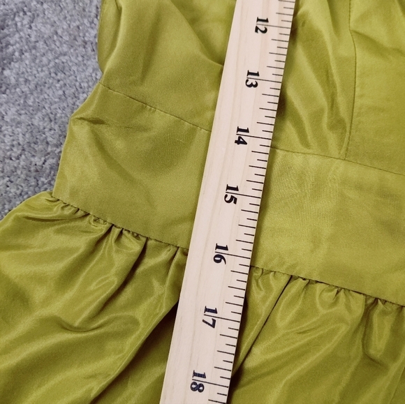 J. Crew Green Silk Wrap Dress with Ruffle Trim - Size 16 Evening Party Feminine - Picture 9 of 12